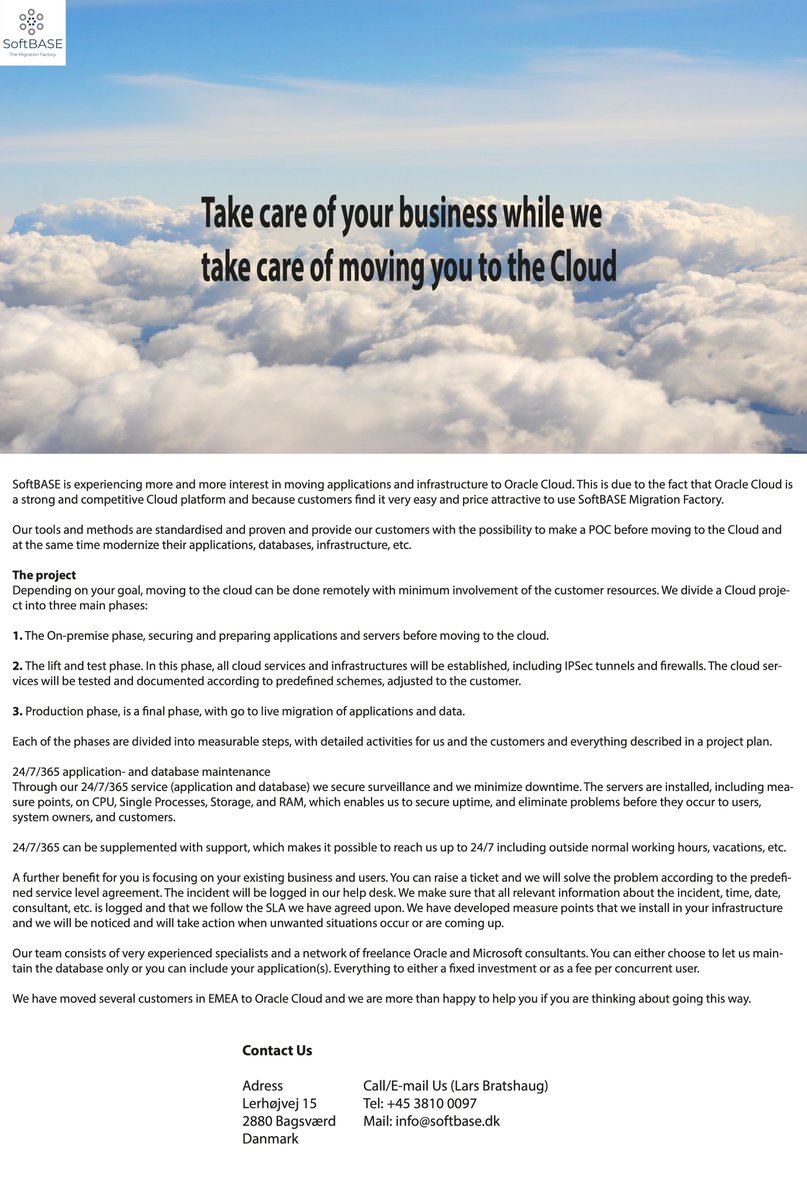 DenmarkSoftbase's tweet image. Why does it have to be so overwhelming, expensive and complex to move SMB companies to the Cloud? #cloud #oraclecloudapps #softbase #liftandshift 
#smbs