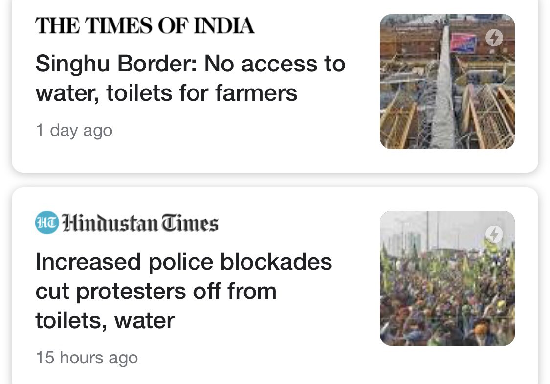 Arman_Kailley1's tweet photo. Along with internet services, electricity supply and water supply has also been cut off for the farmers.
Govt. even denied access to Toilets. This is the fastest way to spread disease and cause”natural deaths” #HumanRightsViolations
#IndianFarmersHumanRights
#HumanRights
@hrw https://t.co/eewHexGXca