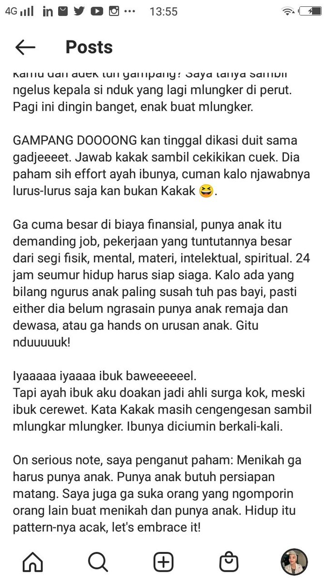 iimfahima's tweet photo. Saya penganut paham: 

Menikah ga harus punya anak. Punya anak butuh persiapan matang. Saya juga ga suka orang yang ngomporin orang lain buat menikah dan punya anak. 

Hidup itu pattern-nya acak, let's embrace it! https://t.co/o4NyihCjyj