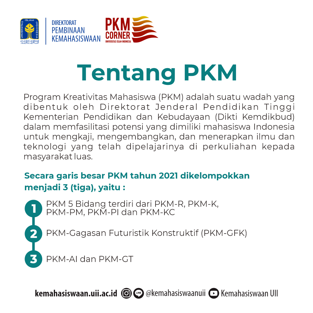 dpkuii's tweet photo. Seleksi Internal Program Kreativitas Mahasiswa “PKM” Tahun 2021

Informasi Selengkapnya : https://t.co/Ocf8upsKMC https://t.co/GBKNTJGkIh