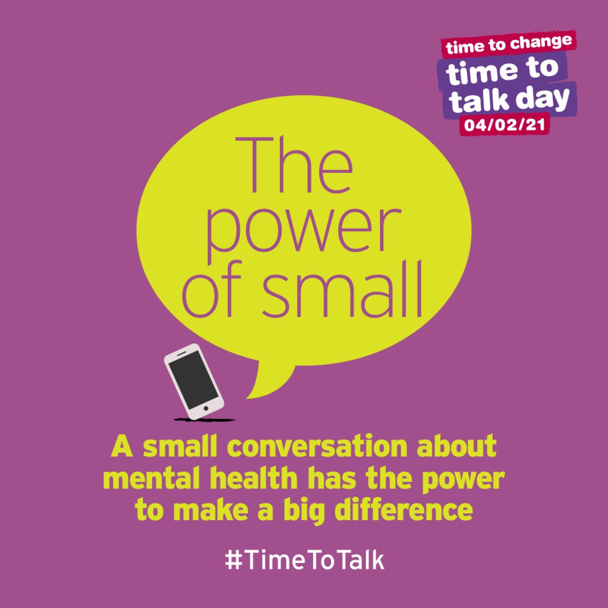 BwDAdultLearn's tweet photo. Today is #TimeToTalkDay ! This year’s theme is The Power of Small… What small conversation could you have today that could support your or someone else’s mental health? https://t.co/r9zuk7XaGm