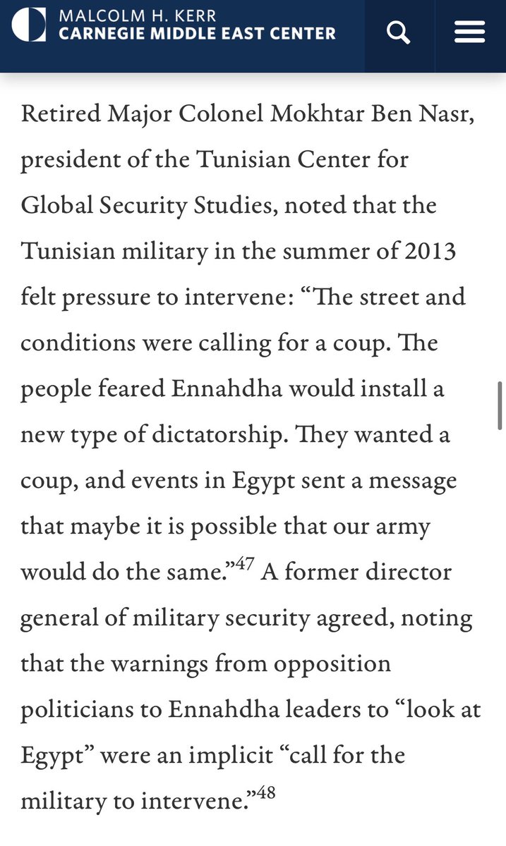 I think he was alluding to the MoI. A few weeks later, in reaction to the assassination of MP Mohamed Brahmi (pan-Arabist), many of them called for the army's intervention in politics. See  @sh_grewal’s work on civil-military relations during the hot Summer 2013.