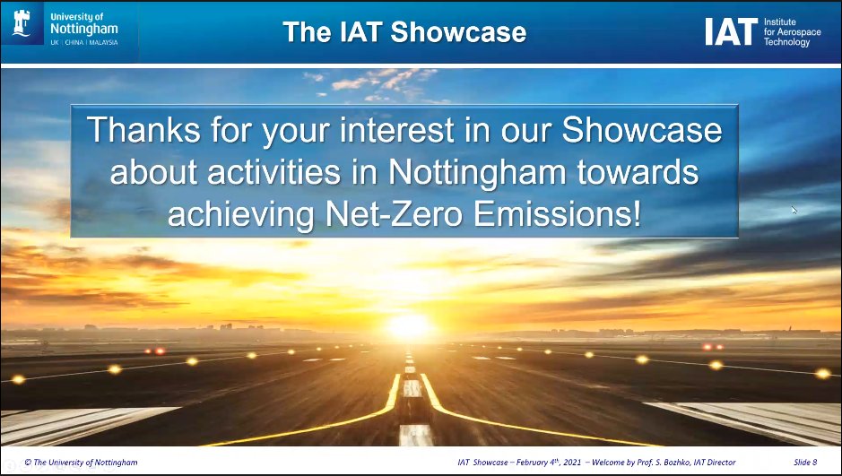 UoNAerospace's tweet photo. Our IAT Director @BozhkoSerhiy presenting at the opening session of the IAT Showcase #IATNetZero
Join us: https://t.co/BglKdQQPJE https://t.co/YdkmeMUVTi