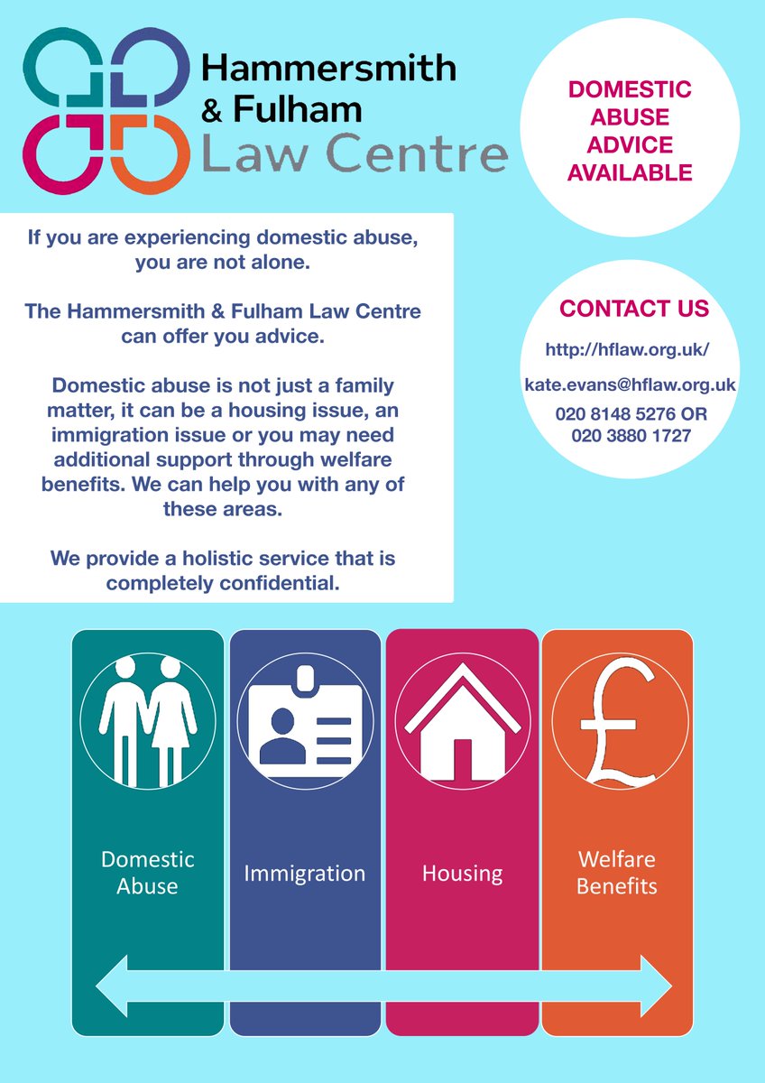 #SexualViolenceAwarenessWeek.
Do you Know Hammersmith and and Fulham Law Centre can give you confidence advice? 
More information in the picture.

#domesticabuse #tackleabusetogether #ItsNotOk 

@MasbroCentre @HF_LawCentre