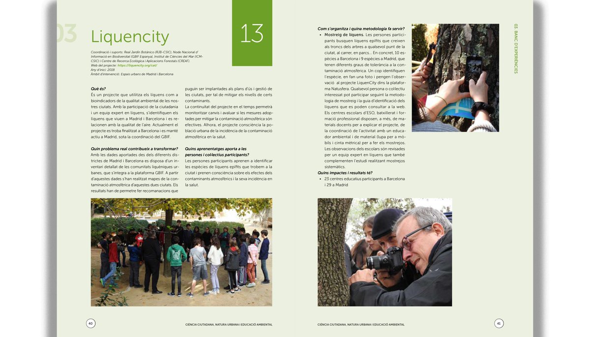 Liquencity <a href="/liquencity/">LiquenCity</a>, un projecte que estudia els liquens com a bioindicadors de la qualitat ambiental de les ciutats, un dels 15 projectes de la guia de #cienciaciutadana de <a href="/CREAF_ecologia/">CREAF</a>, <a href="/ecodes/">ECODES</a> i Fundesplai fundesplai.org/ca/recursos/no…