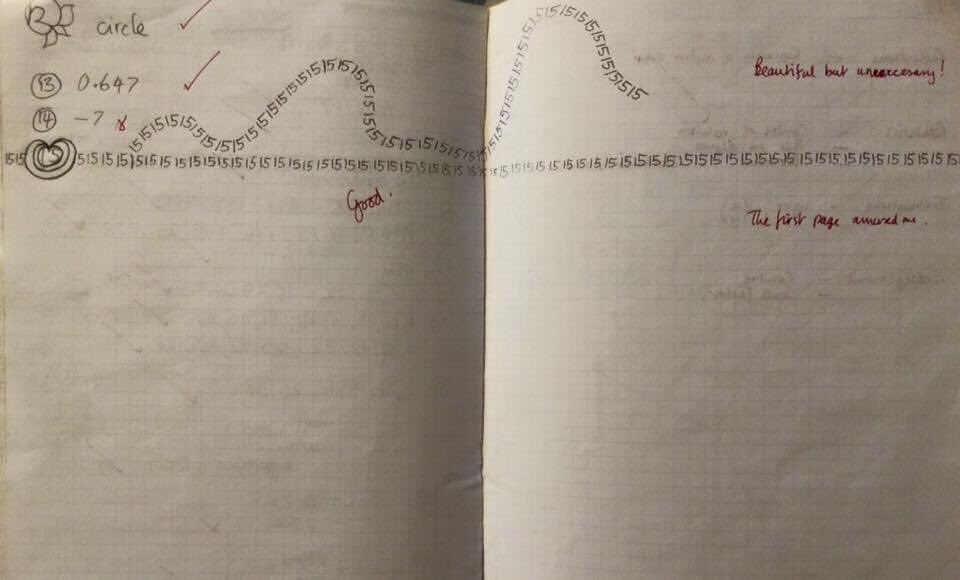 Found my old maths book from when I was 12ish ...My teacher used to say my margin notes were distracting 。。 I don’t see it