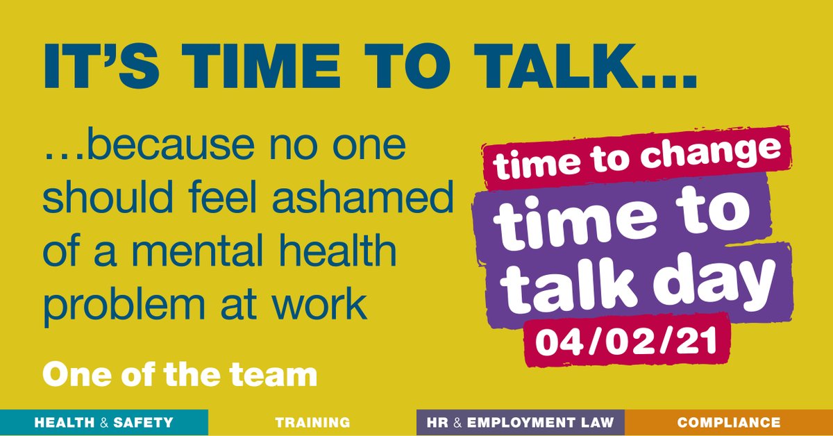 It's #TimeToTalk about mental health.
We've added lots of free advice and resources to our website to help you to start the conversation in the workplace. Visit our #MentalHealth &amp; #Wellbeing pages: bit.ly/3tiSlQp

#oneoftheteam