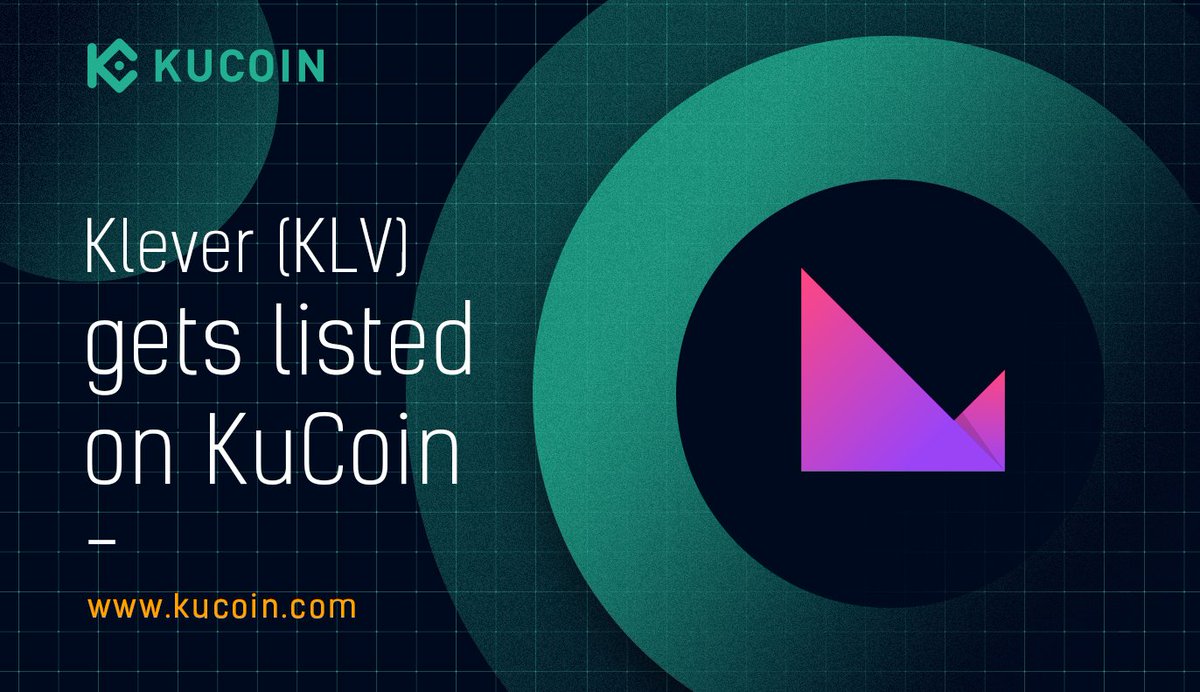 📢 NEW LISTING

$KLV Gets Listed on #KuCoin! <a href="/klever_io/">Klever Wallet</a> 

🔹Supported pairs: #KLV/USDT &amp; #KLV/BTC
🔹Deposit: now open
🔹Trading: 10:00 on Feb 5, 2021 (UTC)
🔹Withdrawal: 14:00 on Feb 6, 2021 (UTC)

Read more about #Klever at:
kucoin.com/news/en-klv-ge…