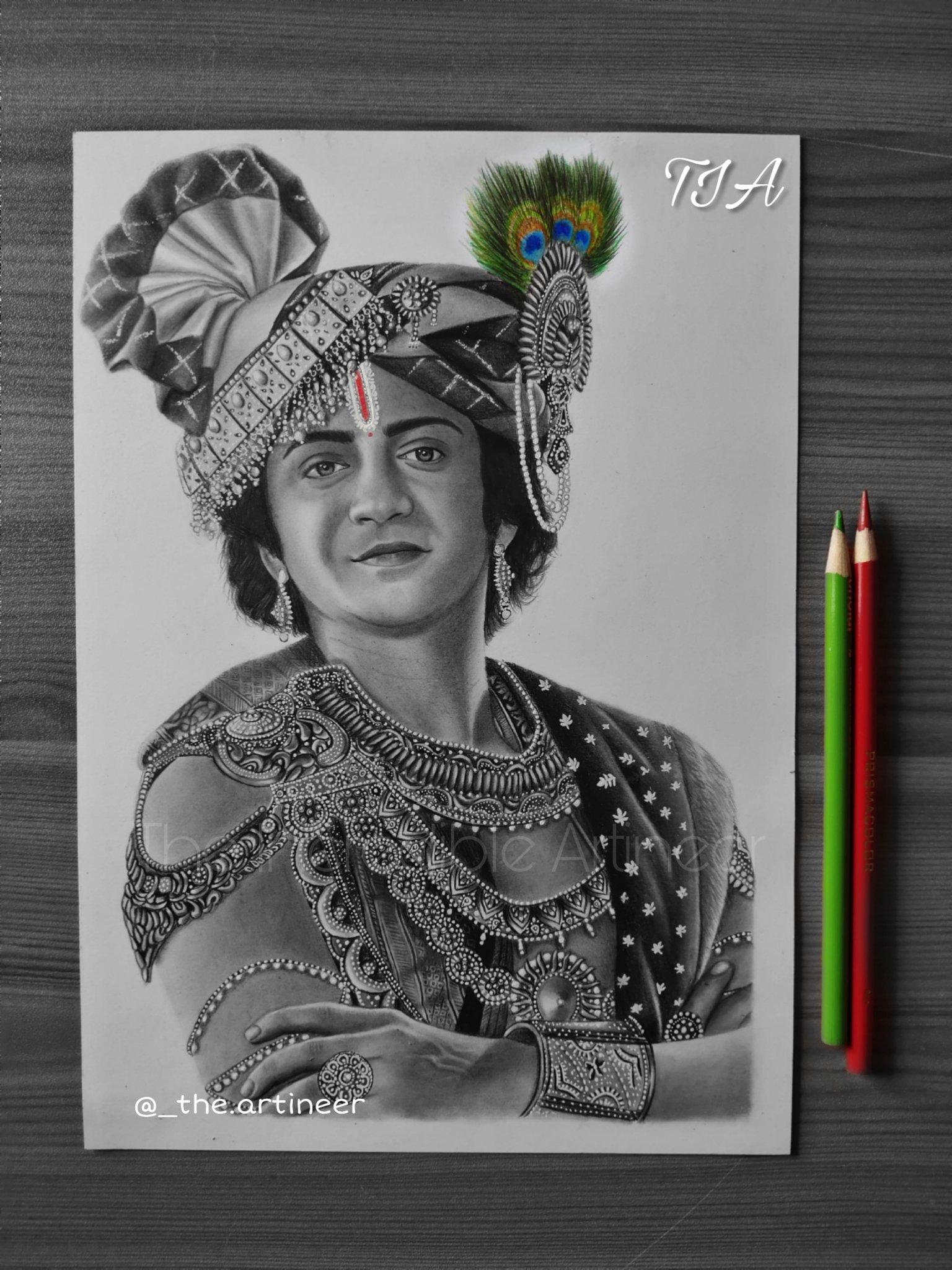 Krishna Sketch Pencil Portrait Sketching, Size: 20 cm at Rs 400/piece in  Hooghly