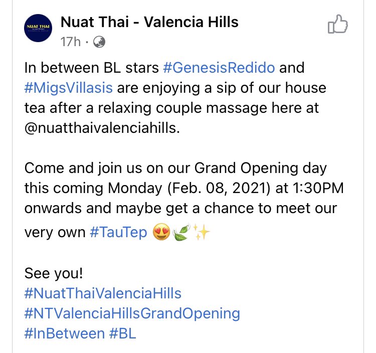 TauTepOFFICIAL's tweet photo. Walang subtitle ha. Charot. See photos for more details.
Thank you Nuat Thai- Valencia Hill.💙
@VillasisMigs @genesis_redido
#InBetweenBLPH #TauTep https://t.co/yvug1kPZwZ
