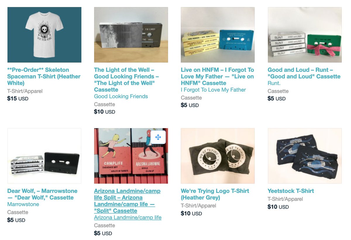 Tomorrow is <a href="/Bandcamp/">bandcamp</a> Friday and we have lots of nice things on our page.

Please consider grabbing some merch or some digital tunes 🖤

➡➡ weretryingrec.bandcamp.com