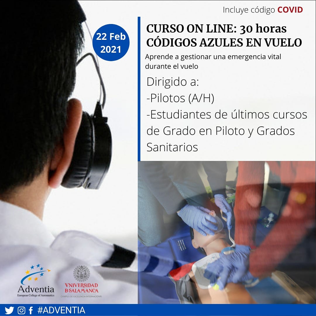 Info_Adventia's tweet photo. Curso on LINE | Códigos Azules en Vuelo.

👩🏻‍✈️👨🏼‍✈️ Dirigido principalmente a Pilotos en activo.
➡️ Del 22 de febrero al 15 de marzo.

Matrícula Abierta: https://t.co/nsiHlfl9YA

#cursosderefresco #adventia #codigosazules #usal https://t.co/PXGaBHgT81