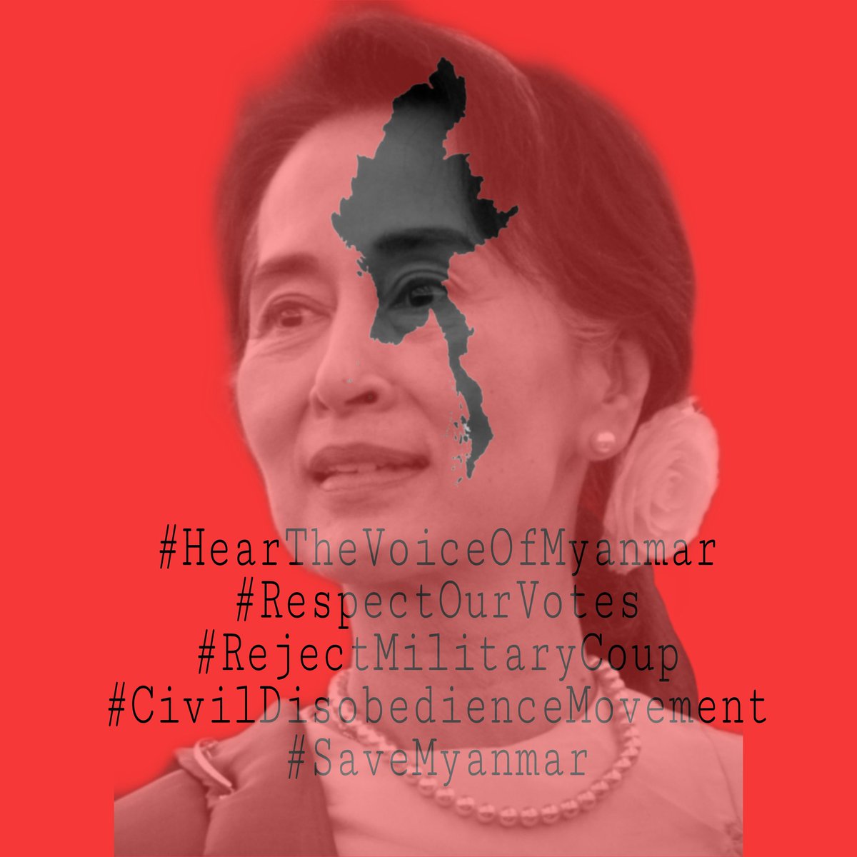We want justice 🇲🇲
#HearTheVoiceOfMyanmar 
#RespectOurVotes 
#RejectMilitaryCoup 
#CivilDisobedienceMovement 
#SaveMyanmar