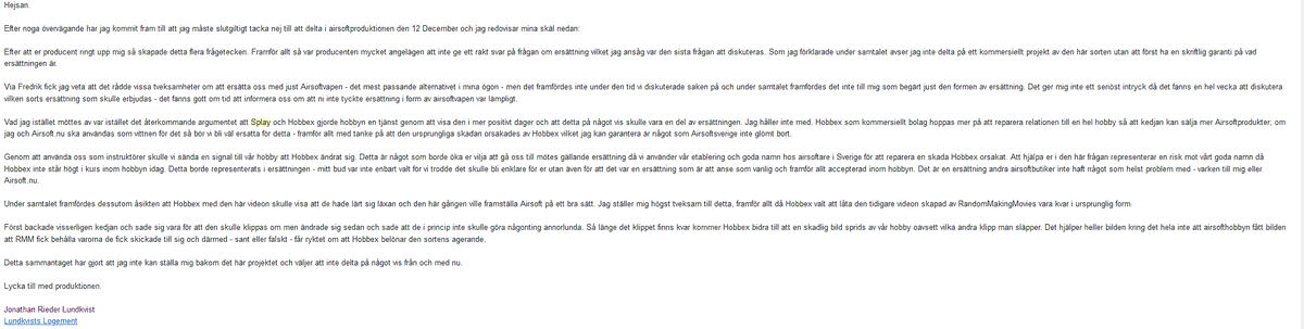 So at this point I backed out. Just said "no, I refuse to be involved any longer".