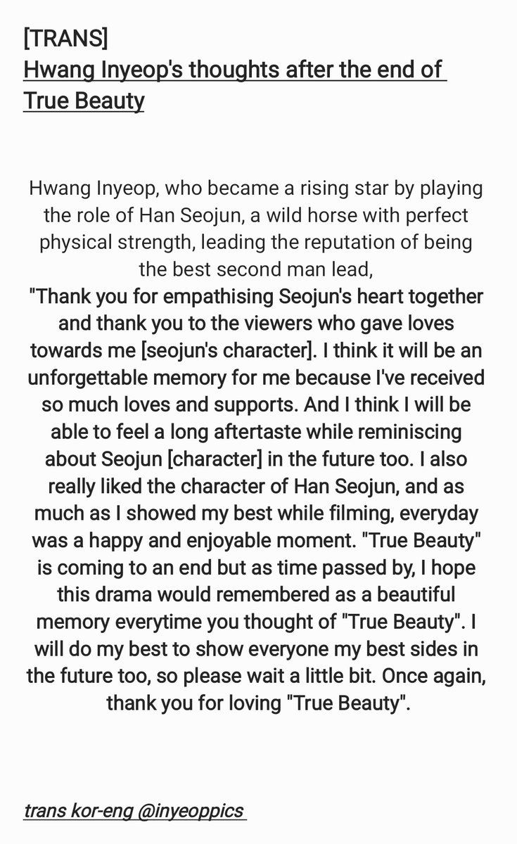 kdramaning's tweet photo. INYEOP AND HIS MESSAGE IS ENOUGH TO MAKE ME SOB😭😭😭 INYEOP THE BEST MAN!!! SIRRR THANK YOU FOR UR HARDWORK!! LOOKING FORWARD TO UR UPCOMING DRAMAS AND PROJECTS!!! I LOVE YOU MY HAN SEOJUN, MY RISING STAR, HWANG INYEOP😭😭😭❤❤❤ https://t.co/oXKBQfe0D3