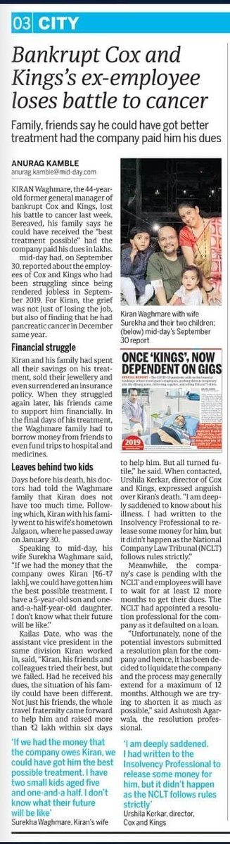 mumbaitez's tweet photo. #Maharashtra | Would Appreciate if Some Good #samaritan can #Help atleast his family &amp; Kids to survive without Kiran who died due #Cancer , No Funds &amp; unable to get Good Treatment. Atleast Let his kids not Suffer now.
@justice4CNKEEA @SonuSood @KiritSomaiya @KanganaTeam https://t.co/siSPcawiAe