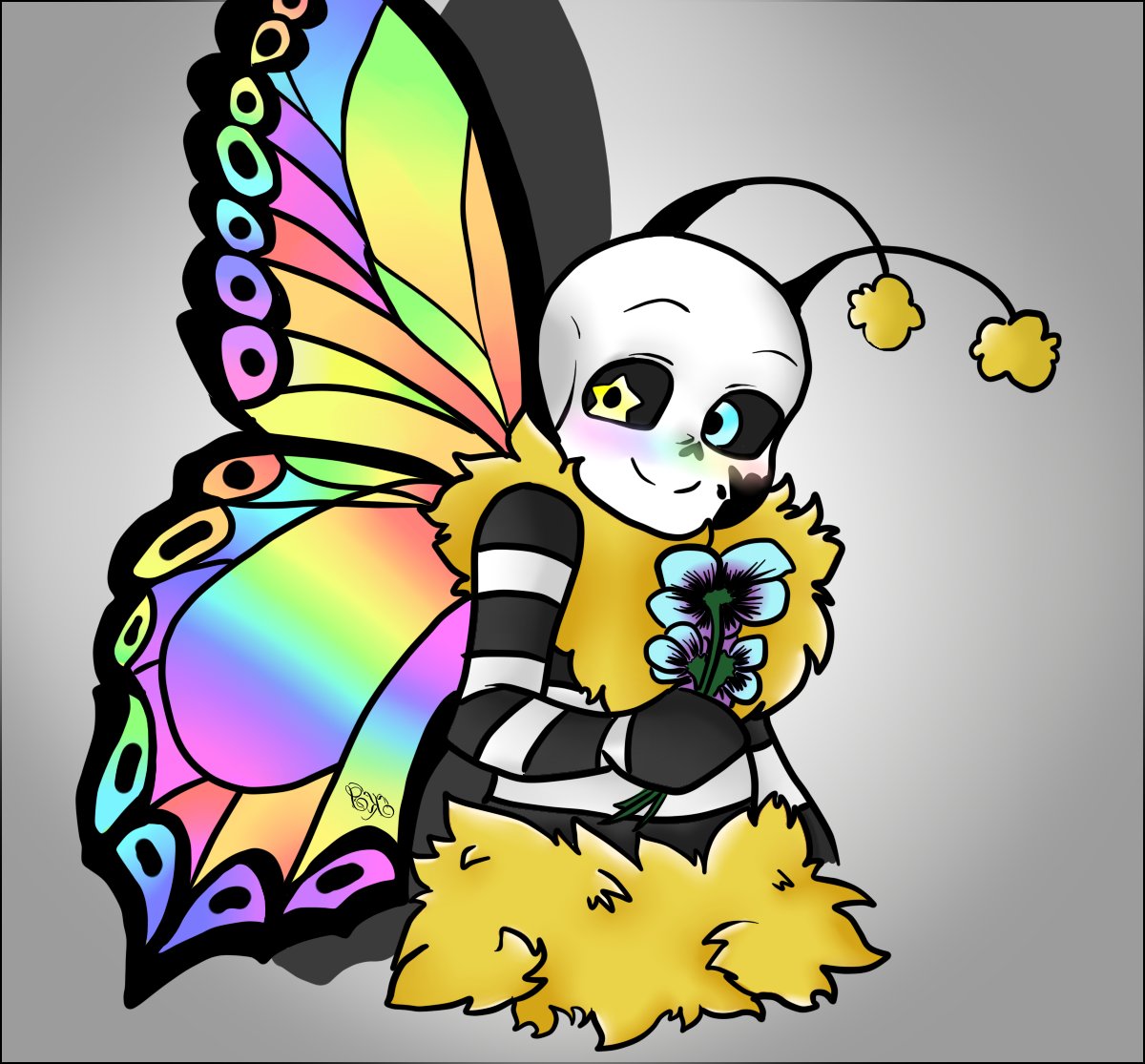 Sqwuiddlewiddle's tweet photo. ~I did a version of Butterfly Ink cause I thought giving him some lovely little rainbow wings would be amazing -w- hope you all like him!~
#inksans #butterflyink #minisculetale #INK #fanart https://t.co/GnaI6p5X0e