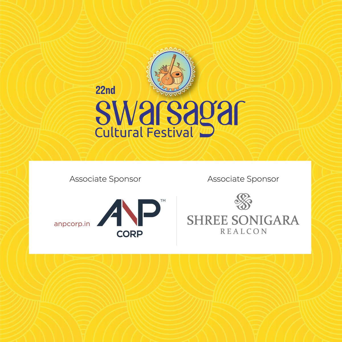 swarsagarfest's tweet photo. Glad to be associated with our partners ANP Corp.
 and  Sonigara Realcon, each having a different role to play. Our proud associations who make Swarsagar happening.
#Swarsagar2021 #Swarsagarculturalfestival2021  #Fusion  #ANP #SonigaraRealcon #Realestatedeveloper https://t.co/cjnbTYFS6w