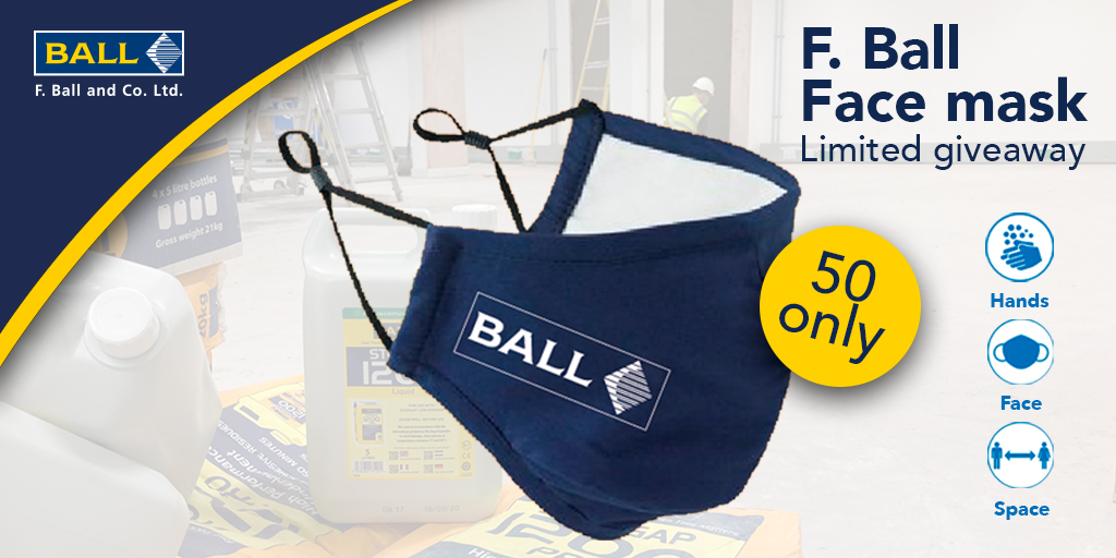 We have a very limited number (50) of our F. Ball face masks to giveaway.

The first 50 people to send us a direct message with the phrase 'A great finish starts with F. Ball' along with your name and postal address will receive a mask.

#flooring #screed #handsfacespace