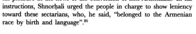 Shnorhali believed that these sectarians could be converted, after-all they were Armenians by birth and language. The legend goes that Shnorhali heard these Arevordik singing "heathen songs" during sunrise and it inspired him to compose the introduction of the arevagal.