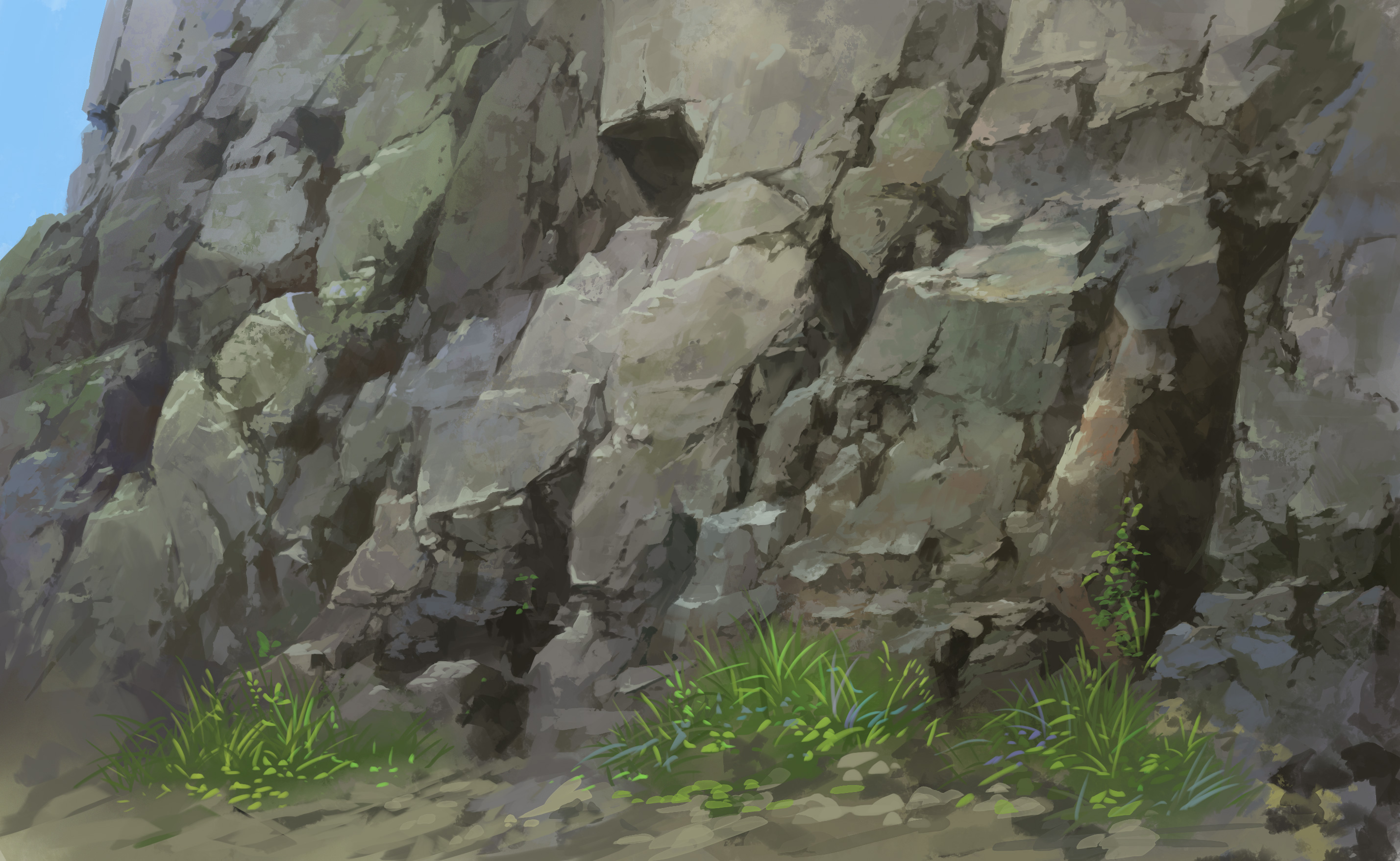 Illustration College Tanaka 今回は 岩壁を描いていきます 描いている作業動画は Youtubeにて下記のurlから T Co Kuxbizjy78 イラスト Conceptart 背景画 Peinture Animation Japonaise Sfondo Animazione Giapponese 背景美術 風景