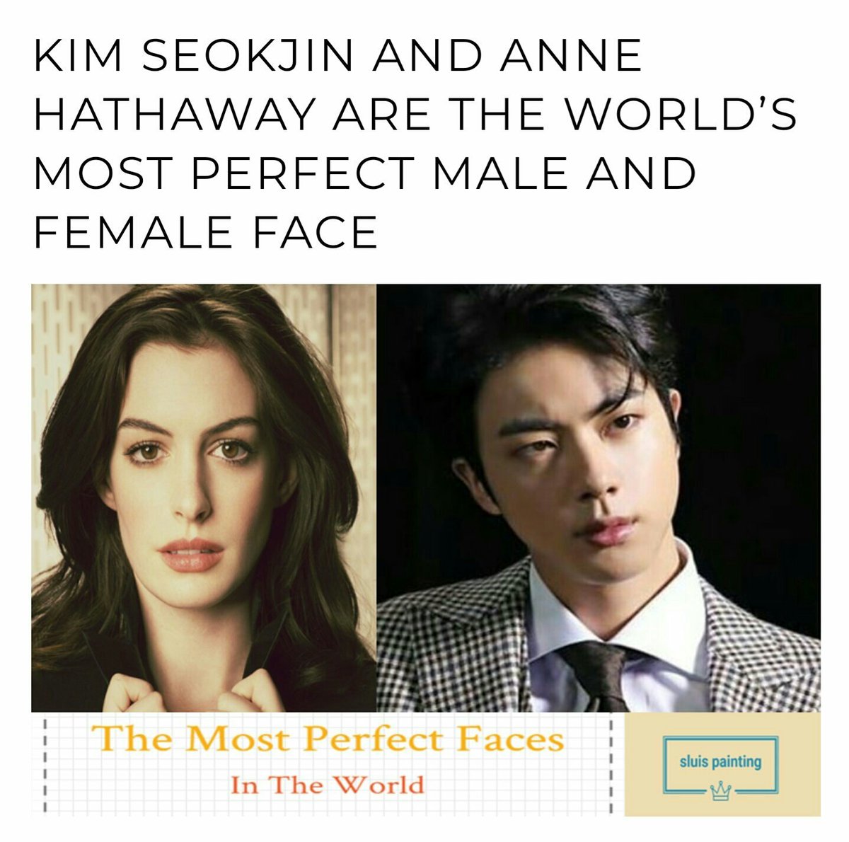 tangJINjaemx's tweet photo. 2018: Seokjin's face 1:1.6.1.8 was considered as the "golden ratio"

2019: "BTS' Jin has been selected as the #1 Sculpted Face.

2020: World's Most Perfect Male Face

2021: "Kim Seokjin is the 'Top male God Beauty of the World' according to scientific research"

#방탄소년단진 https://t.co/CWz2XTtI9A