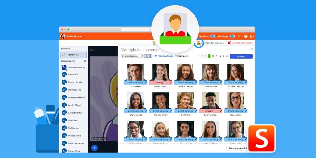 Wist je dat leerkrachten vanuit een Smartschool Live-sessie afwezigheden kunnen opnemen? De aanwezige leerlingen worden automatisch als ‘online aanwezig’ klaargezet. Hierdoor gaat er minder tijd naar administratie en meer tijd naar lesgeven. bit.ly/AfwezigMetLive