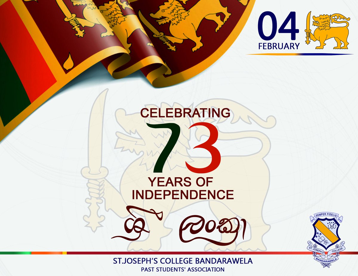 Celebrating 73 years of independence Sri Lanka 🇱🇰 

#SJCPSA #SJCBW 💙💛 #Lka #SriLanka73 #SriLANKA #IndependenceDay2021 #IndependenceDay