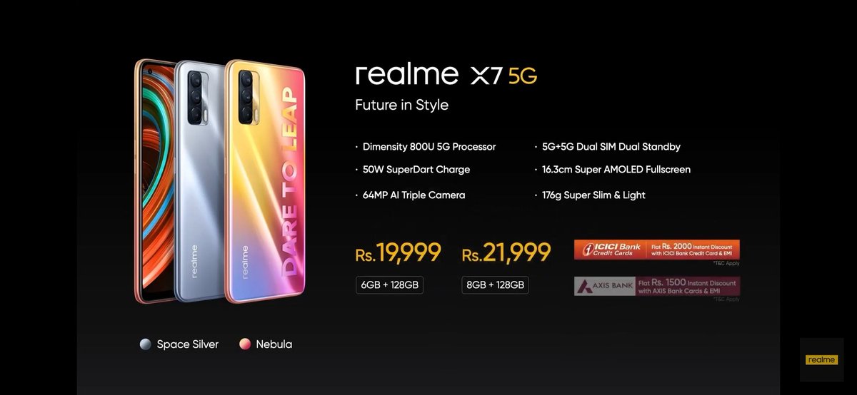 BureauAndroid's tweet photo. #realmeX7 Starting Price at Rs.19,999/- https://t.co/HHvew3zxs4