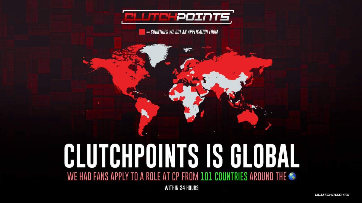 My motto has always been simple at @ClutchPointsApp: Hire your own fans because they know your content better than anyone else. 

And today within 24 hours of putting out an application for 15+ roles we are hiring for...we had fans from 101 different countries apply. #ClutchFam