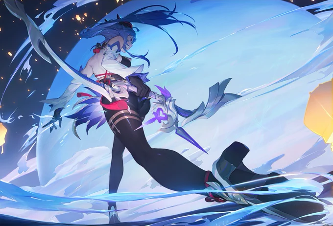 #原神イラスト  甘雨 明宵灯海 