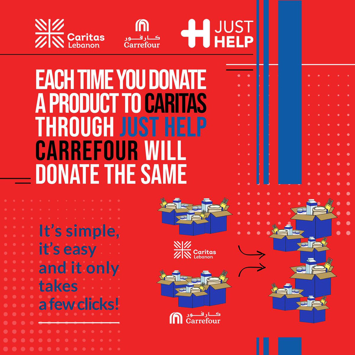 Caritaslb's tweet photo. #CaritasLebanon and @CarrefourLeb have launched a donation initiative together to facilitate and ensure that YOUR acts of kindness and generosity will reach those who need them most, with only a few clicks, thanks to @justhelp_ngo!

DONATE HERE: https://t.co/2LA2ct2LWC

#Caritas https://t.co/T62jNLiWPX