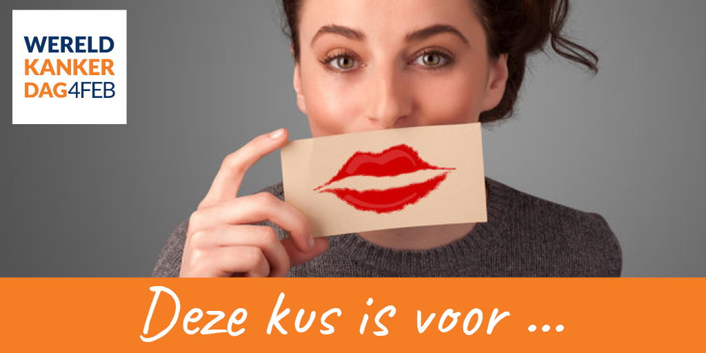Het is Wereldkankerdag. Een dag om extra stil te staan bij de impact van kanker. Ken je iemand die ziek is (geweest), een zieke dierbare heeft of iemand mist? Stuur een digitale kus en laat weten dat je er voor hem of haar bent. #wereldkankerdag 
wereldkankerdag.nl