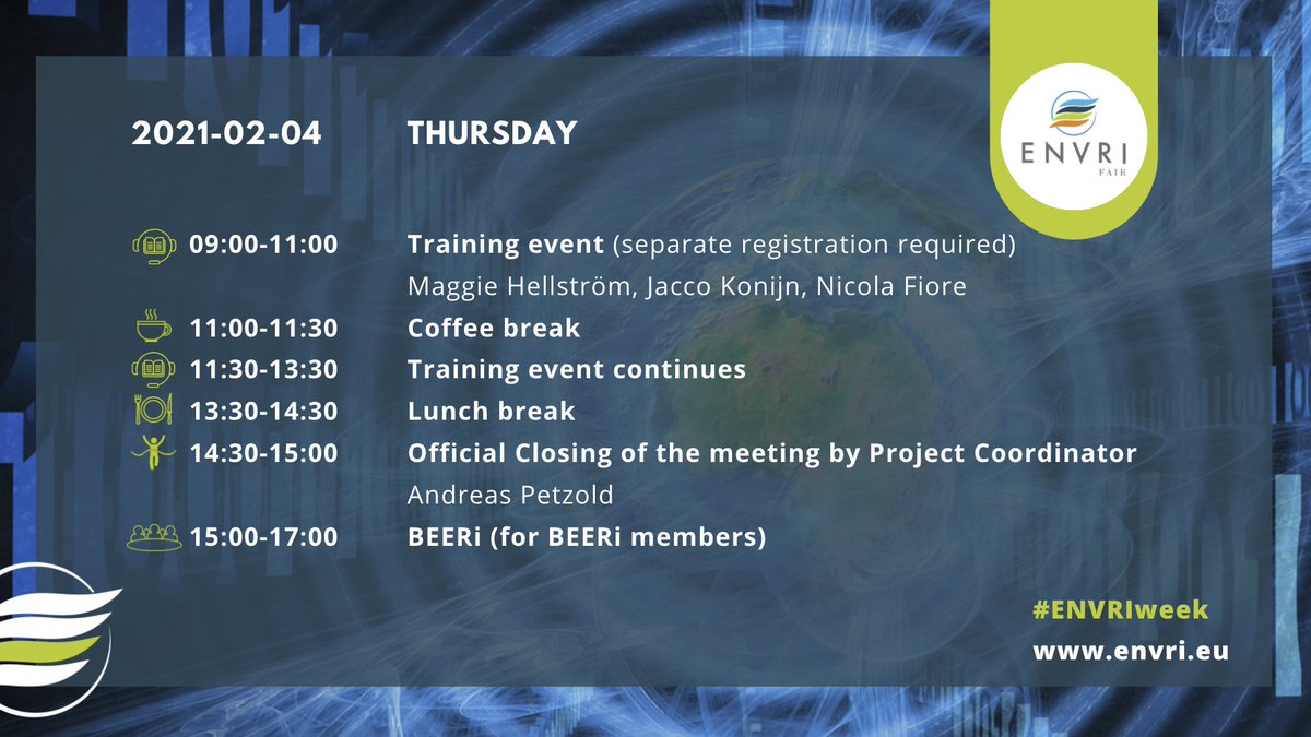 ENVRIcomm's tweet photo. Today is the day to learn something new. Join our training sessions and find out more about #PIDs for instruments and later GDRP issues in the #EU_RIs
You are still able to sign up👍 drop a message or comment below.
#ENVRIweek
#ENVRItraining https://t.co/8M3EuTCTg3