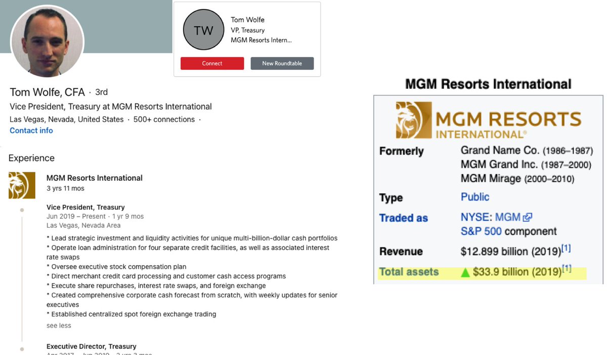 MGM Grand.Not sure this is Bitcoin related. They do a lot of analytics and fraud detection, and may be using MSTR intelligence to parse through that data.But, $33.9 billion in assets! Just 1% in  #Bitcoin   would be a good start.