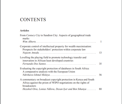 Prof Caroline B Ncube (@caro_ncube) on Twitter photo ICYMI the 2020 issue of the 🇿🇦 #IP journal is online with contributions from <a href="/Nojeemlaw/">Nojeem Amodu, PhD</a>, Wim Alberts (<a href="/go2uj/">University of Johannesburg</a> ), Lonias Ndlovu et al (<a href="/Univenofficial/">University of Venda</a>), <a href="/Fernand31465473/">Fernando dos Santos</a> (former DG <a href="/_ARIPO/">ARIPO</a>) and Ndivhuwo Ishmel Moleya. Read the abstracts 👉jutajournals.co.za/south-african-… #@Juta_ZA ICYMI the 2020 issue of the 🇿🇦 #IP journal is online with contributions from <a href="/Nojeemlaw/">Nojeem Amodu, PhD</a>, Wim Alberts (<a href="/go2uj/">University of Johannesburg</a> ), Lonias Ndlovu et al (<a href="/Univenofficial/">University of Venda</a>), <a href="/Fernand31465473/">Fernando dos Santos</a> (former DG <a href="/_ARIPO/">ARIPO</a>) and Ndivhuwo Ishmel Moleya. Read the abstracts 👉jutajournals.co.za/south-african-… #@Juta_ZA
