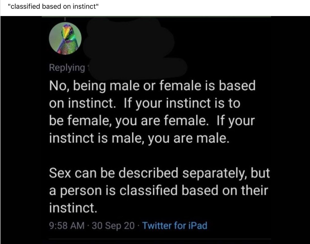  #nooneissayingsexdoesntexist and *technically* this tweet says that sex can be described. But if you've redefined "male" and "female" how do we describe it?
