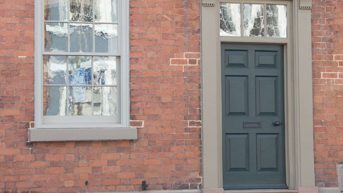 Pewter door furniture fits so well with red brick buildings. Check out this lovely Town House #residential #ironmongery #specifiers