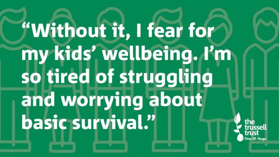 The govt has said ‘no child will go hunger as a result of govt inattention’. But that’s exactly what will happen of uplift is removed - a quarter of a million families fear they will cut food for their children if the uplift is removed. This is unconcienscable.