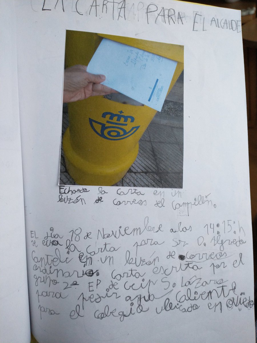 Amparanoid1's tweet photo. En noviembre, mi hijo y sus compañeros del Colegio San Lázaro le enviaron una carta al alcalde de Oviedo @canteli_alfredo para pedirle agua caliente. Aún no ha contestado. A ver qué pasa con esto @aytoviedo 
Agradezco RT https://t.co/fZy4bu4mjl