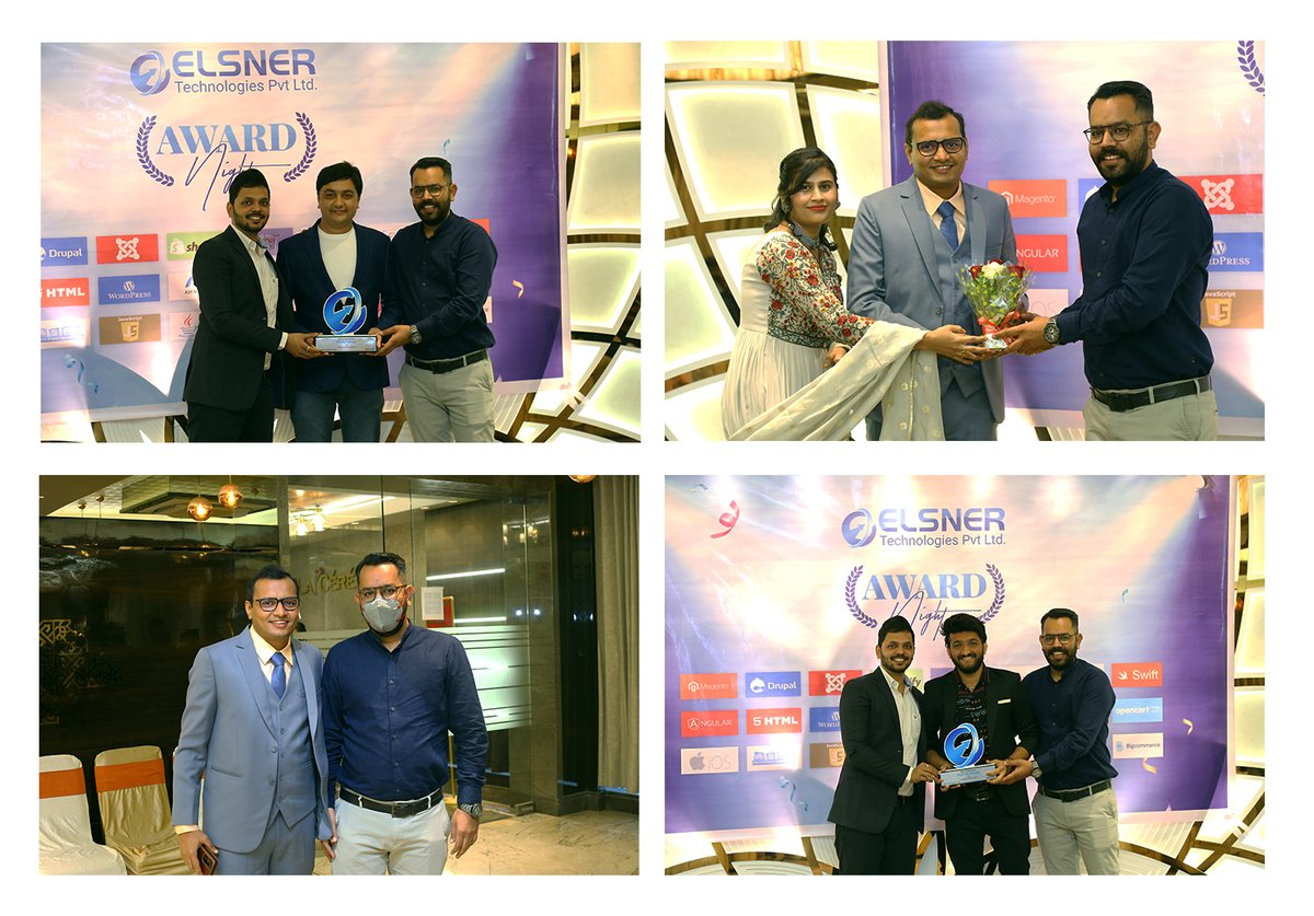 AmitHPanchal's tweet photo. In last week, I was invited as a special guest at the @Elsnertech Award Night! ๐
And also felicitated their shining stars ๐ for outstanding work performance & happy to know more about their culture and #LifeAtElsner! Congratulations @Harshalelsner & wishing you good luck! ๐ https://t.co/7Z7sXP6W0T