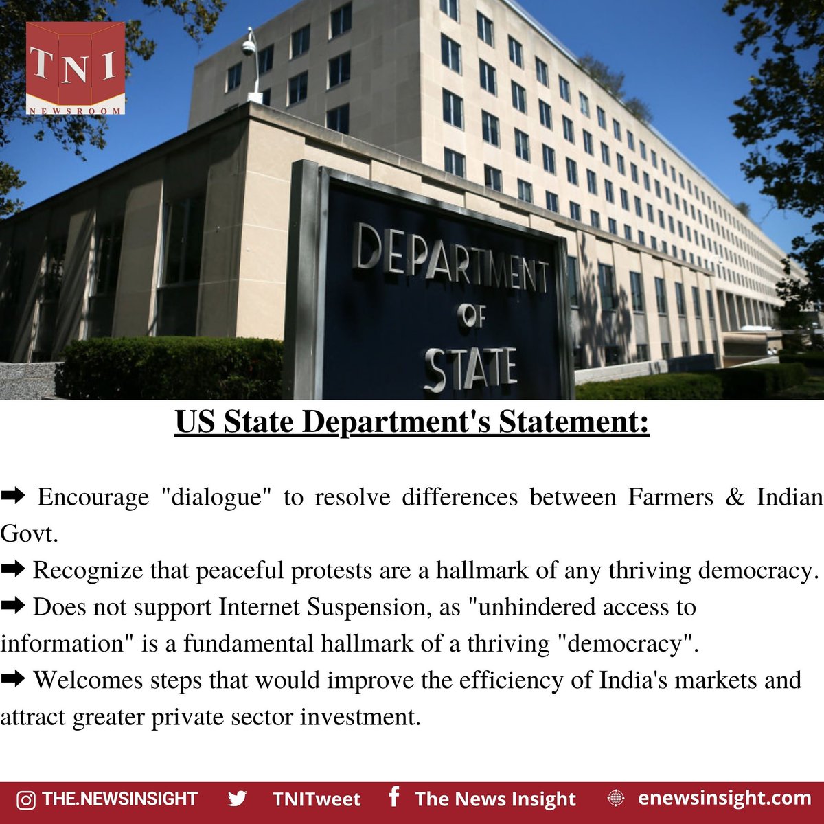 US Government hints at supporting Indian farm laws while expressing concern over blocked internet access amid ongoing protests.

#USA #India #farmlaws #farmersprotest #internetblock #protest #biden #modi #news