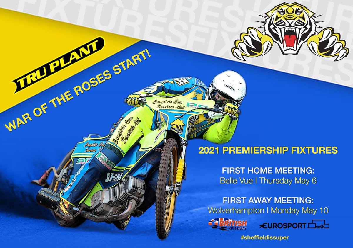 📆 𝐓𝐀𝐏𝐄𝐒 𝐔𝐏 - 𝐖𝐀𝐑 𝐎𝐅 𝐓𝐇𝐄 𝐑𝐎𝐒𝐄𝐒!

We begin our return to top-flight racing against <a href="/TheAces/">Belle Vue Speedway</a> at Owlerton! 🐯😅

Full list 👉 sheffield-speedway.com/_mobile/fixtur…

#sheffieldissuper | <a href="/tru7group/">Tru7 Group</a>