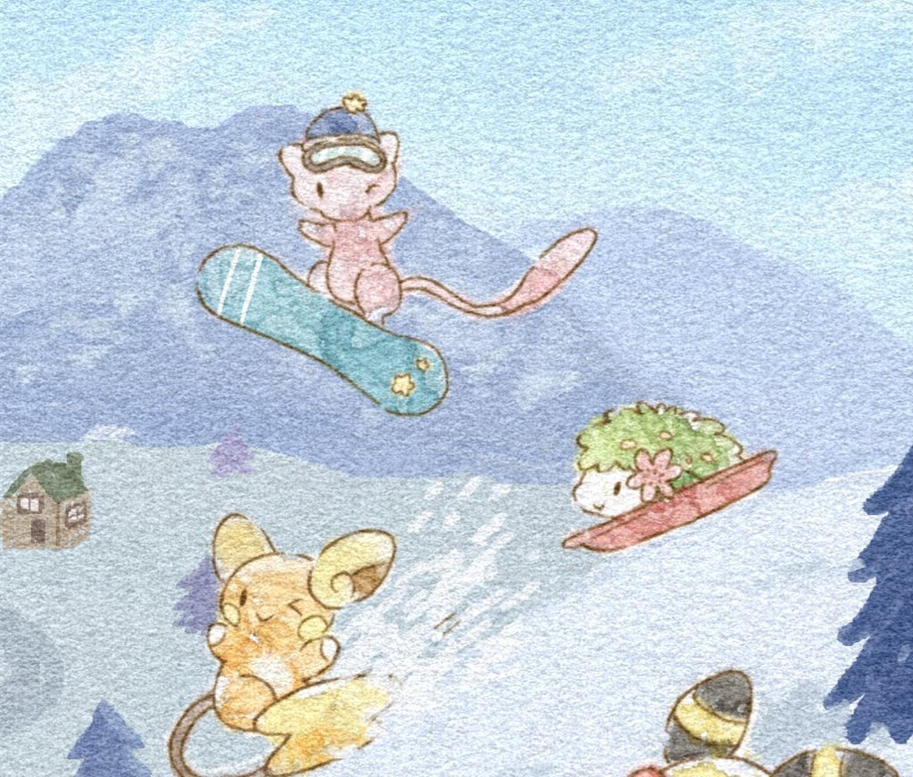 ポケモン「ポケモンたちの雪遊び⛄
Pokemon playing in the snow 」|Mion🌱デザフェスB-318のイラスト