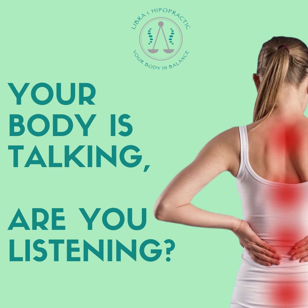 LibraChiro's tweet photo. Your body is talking, are you listening?👂🏼
Most of us are regular in getting our eyes tested and our teeth checked but we often ignore messages from the rest of the body! 
DM now for more info. 
#chiropractic #spinalhealth #healthybody #wellness https://t.co/6jpDJnUXqb