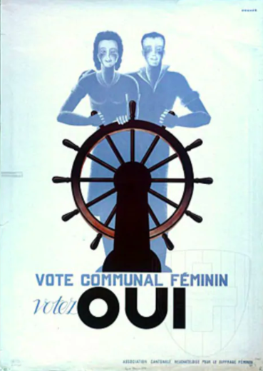 On a more positive note, some pro-suffrage posters (1920s-1950s), all via:  https://www.swissinfo.ch/fre/multimedia/affiches-d-un-autre-%C3%A2ge/29348330