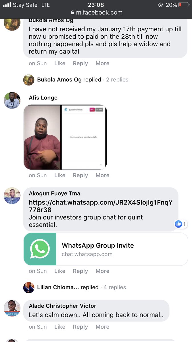 Out of Courtesy I chatted you  @thejoshuakayode and you went offline immediately my messages dropped and you were not picking your calls.  @joshuakayode did an Instagram live and blocked out the comment section...Unbelievable! #quintinvestorspayyourinvestors