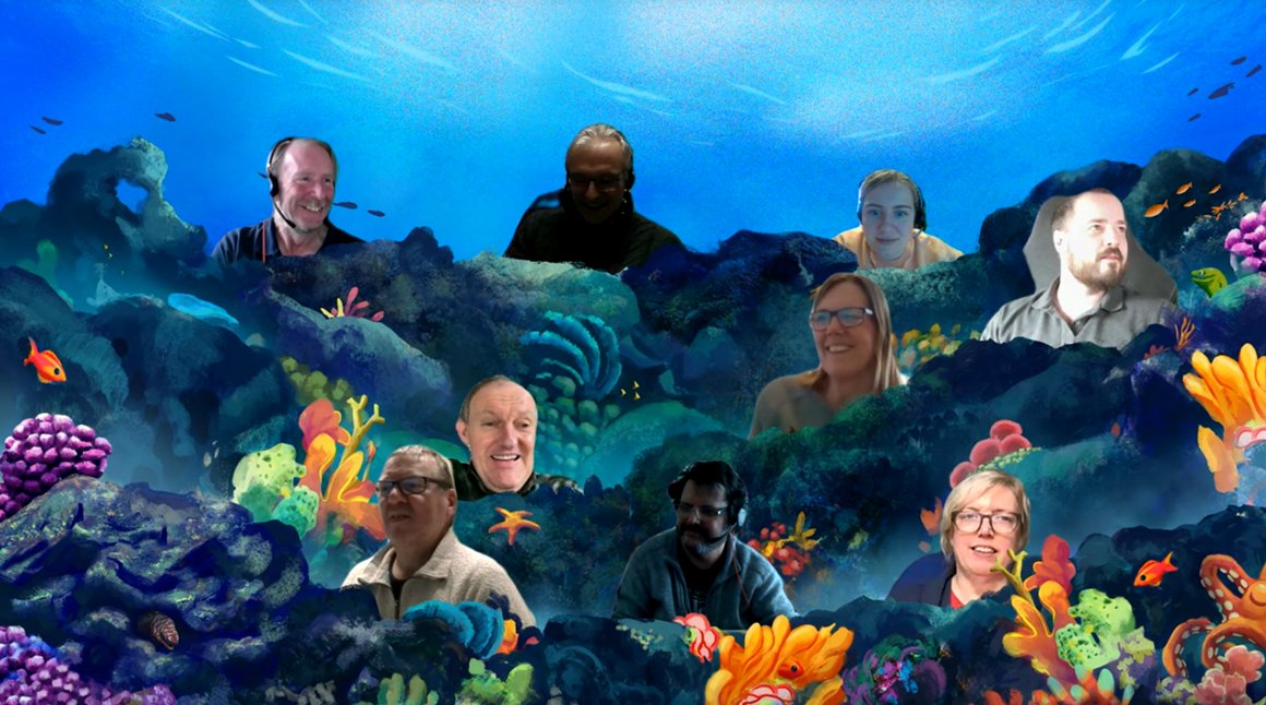 MHT_Technology's tweet photo. We’re pleased to support @TimetoChange with #TimeToTalk day. We believe a small conversation about mental health can make all the difference. Today we had an underwater virtual lunch on Teams 😁🎣🐡 https://t.co/B1EvnpcH0w