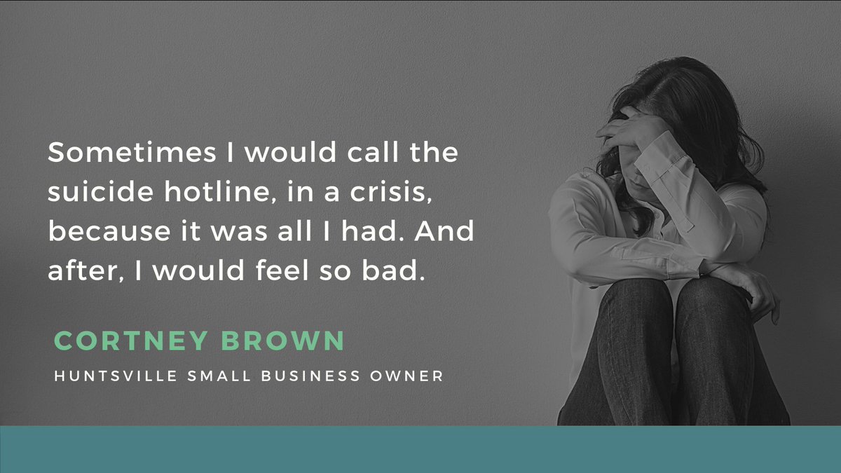 That's when she had to start going off the book to treat her bipolar. Untreated, Cortney's bipolar can cause intrusive thoughts, anxiety, and other symptoms. Because Cortney does not have health care, she's turned to herbal supplements & the suicide hotline for help.  #alpolitics
