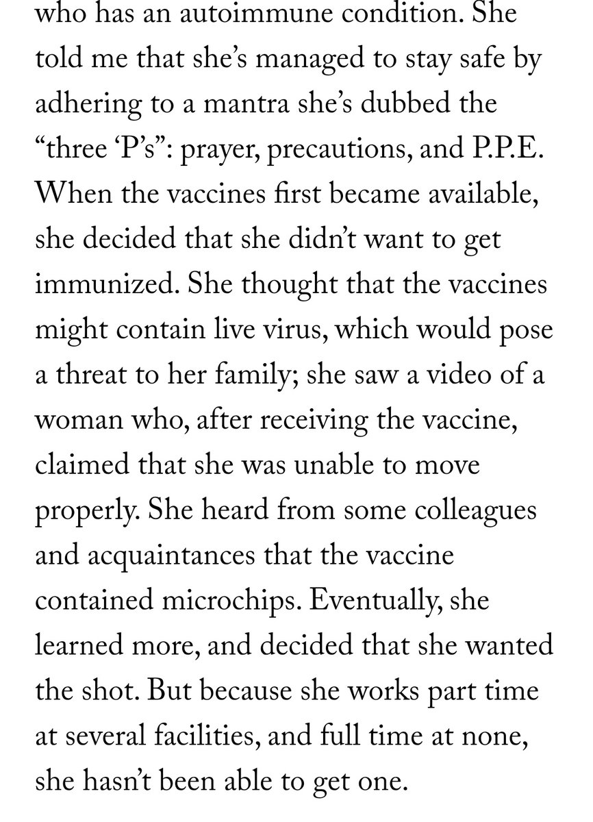 This story particularly hurts. This woman protected herself, and educated herself - but then couldn't get a shot. She could be an ambassador for trust in her community. But our system blocks her, at every turn, from getting protection.